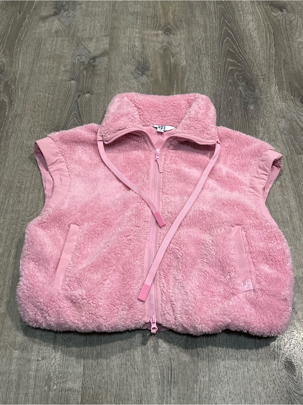 JoyLab Plush Pink Sherpa Vest with Zipper